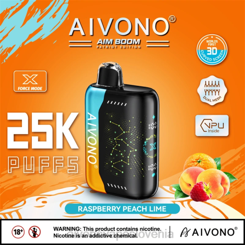 Aivono AIM BOOM 25000 malina breskev limeta 4J4F350 - Aivono Vape Review Slovenia