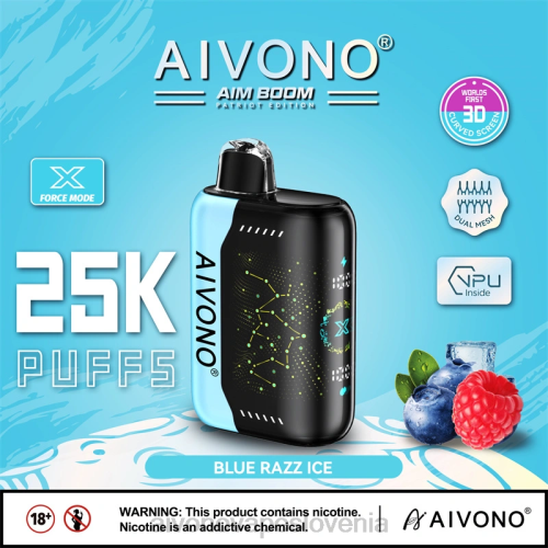 Aivono AIM BOOM 25000 modri razz led 4J4F345 - Aivono Vape Review Slovenia