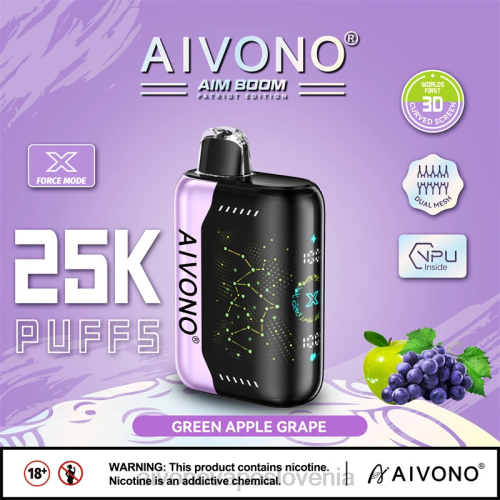Aivono AIM BOOM 25000 zeleno jabolko grozdje 4J4F346 - Aivono Vape Price