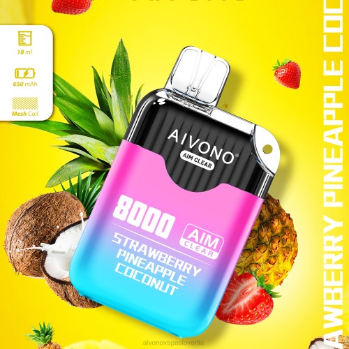 Aivono AIM CLEAR 8000 jagoda ananas kokos 4J4F207 - Aivono Vape Slovenia