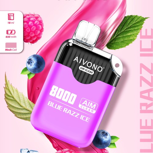 Aivono AIM CLEAR 8000 modri razz led 4J4F202 - Aivono Vape Slovenia