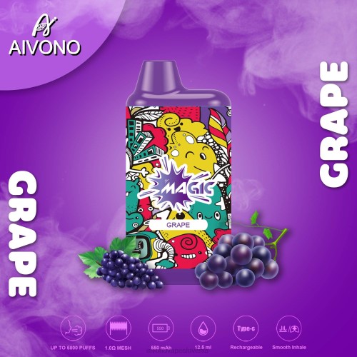 Aivono AIM MAGIC 5800 cigaretnih škatlic grozdje 4J4F92 - Aivono Vape Slovenia