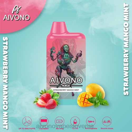 Aivono AIM MAGIC 5800 cigaretnih škatlic jagoda mango meta 4J4F97 - Aivono Vape Slovenia