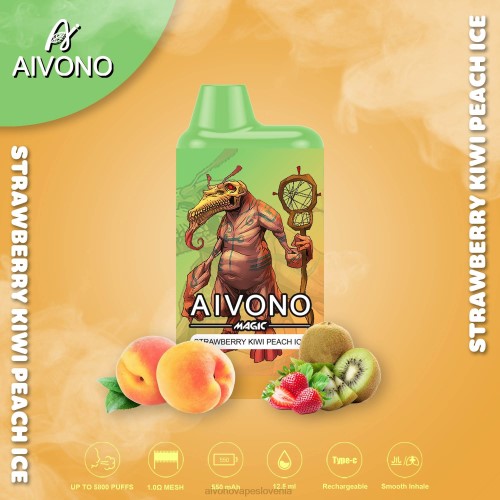 Aivono AIM MAGIC 5800 cigaretnih škatlic jagodni kivi breskov led 4J4F96 - Aivono Vape Price