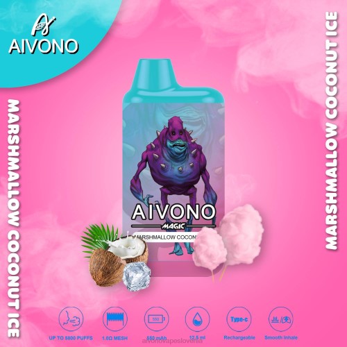 Aivono AIM MAGIC 5800 cigaretnih škatlic marshmallow kokosov led 4J4F95 - Aivono Vape Review Slovenia