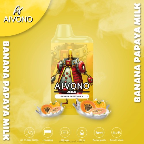 Aivono AIM MAGIC 5800 cigaretnih škatlic mleko iz banane papaje 4J4F94 - Aivono Vape Review