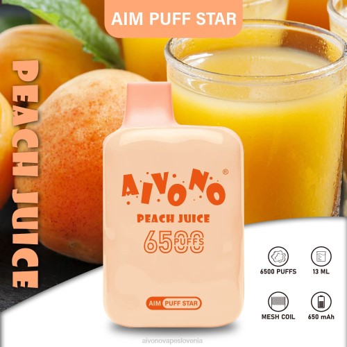 Aivono AIM PUFF STAR 6500 breskov sok 4J4F289 - Aivono Vape Review