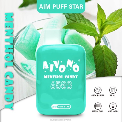 Aivono AIM PUFF STAR 6500 mentolov bonbon 4J4F295 - Aivono Vape Review Slovenia