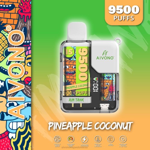Aivono AIM TANK 9500 ananas kokos 4J4F40 - Aivono Vape Review Slovenia