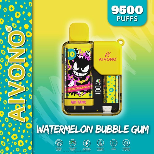 Aivono AIM TANK 9500 žvečilni gumi iz lubenice 4J4F44 - Aivono Vape Review