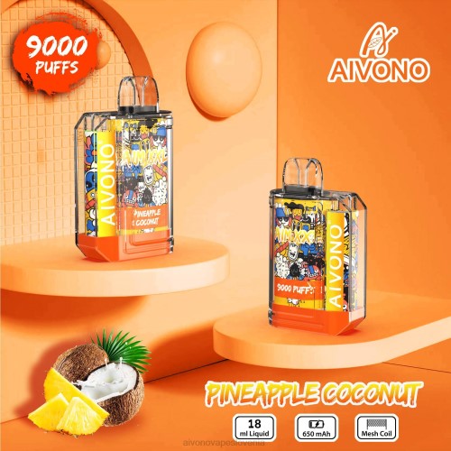 Aivono AIM XXL 9000 prozorna nalepka za usta ananas kokos 4J4F52 - Aivono Vape Slovenia