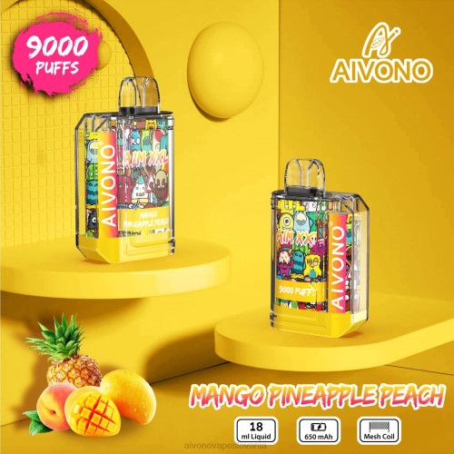 Aivono AIM XXL 9000 prozorna nalepka za usta mango ananas breskev 4J4F49 - Aivono Vape Review