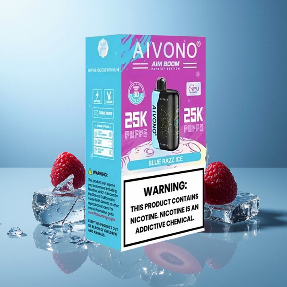 Aivono Aim Boom 25000 Pufov Modra Malina Led Dispozabilna Vape