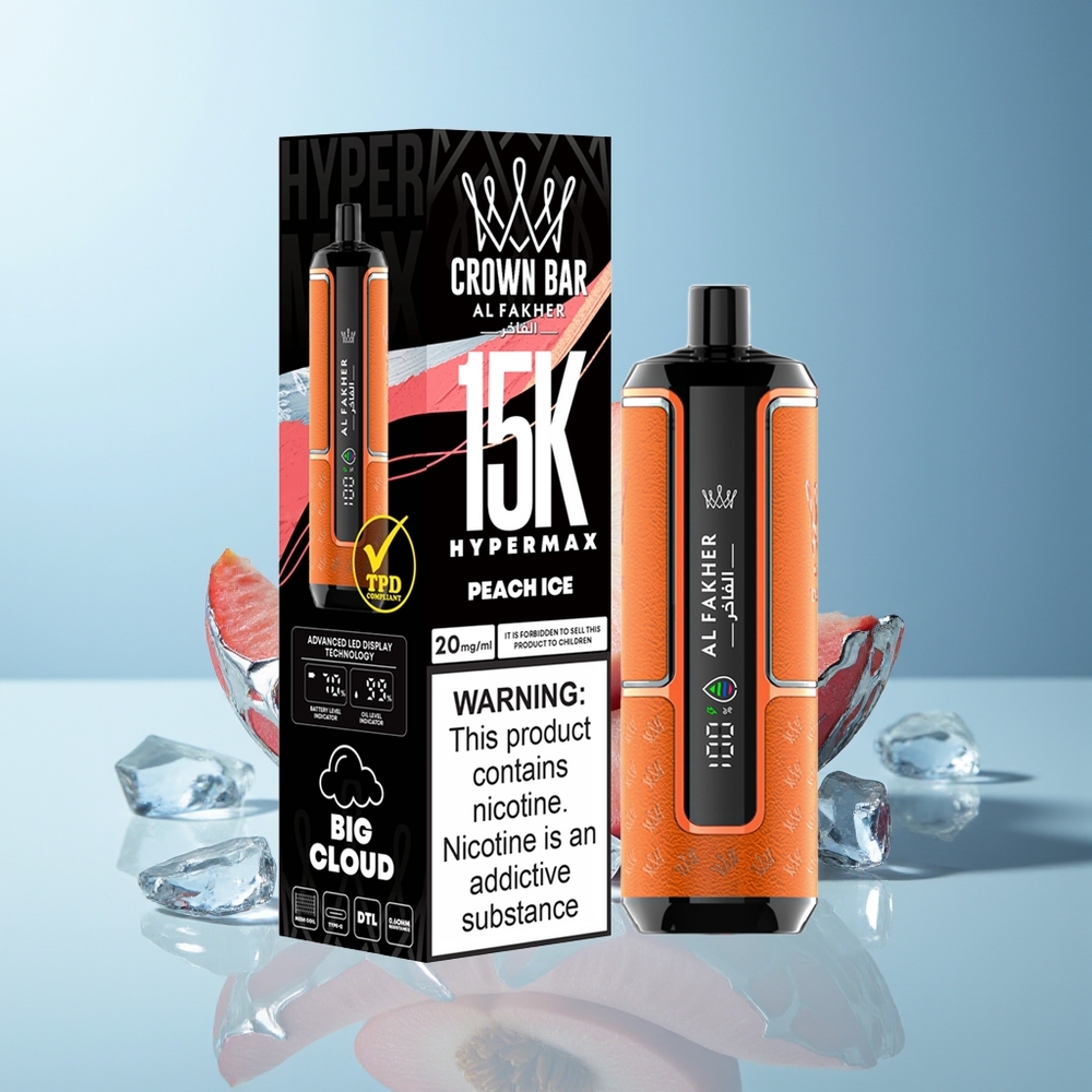 Al Fakher Crown Bar 15K Breskva Led Hypermax Enkratna Vape Kit
