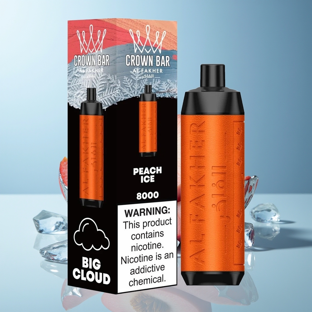 Al Fakher Crown Bar 8000 Briškiva Ledena (Peach Ice) 18ml