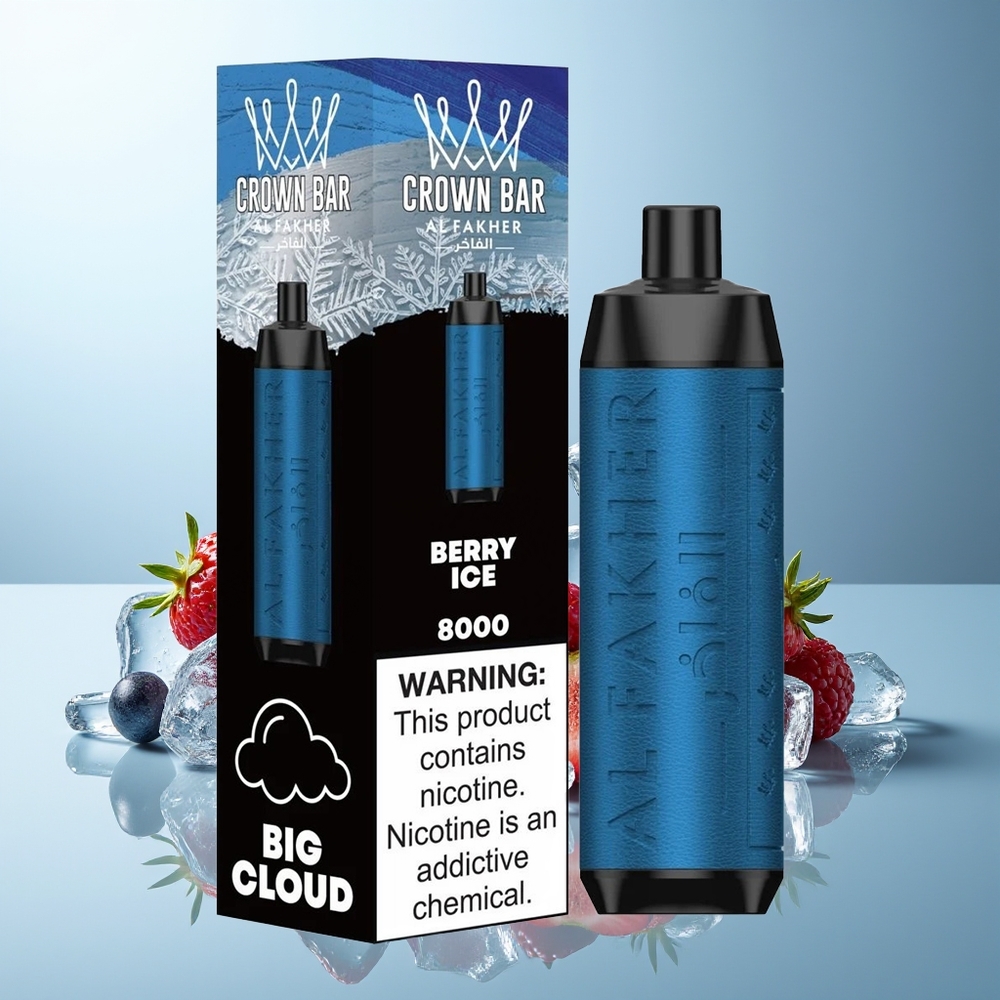 Al Fakher Crown Bar 8000 Crystal Puffi Jagoda Led Dispozabilni Vape