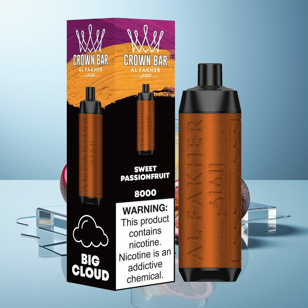 Al Fakher Crown Bar 8000 Kristalna Enkratna Vapa Sladka Pasijonka 18ml