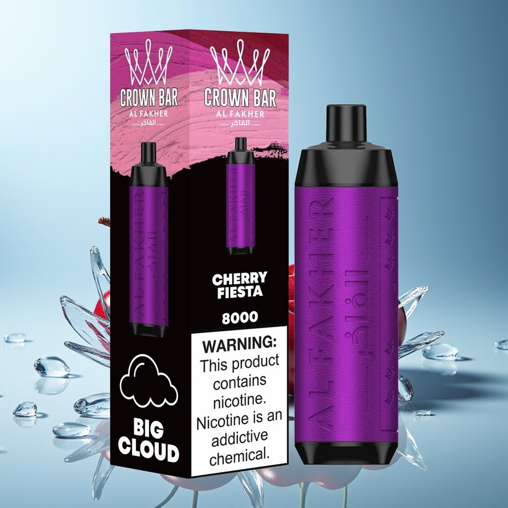 Al Fakher Crown Bar 8000 Kristalni Disposabilni Vape Češnjeve Feste 18ml