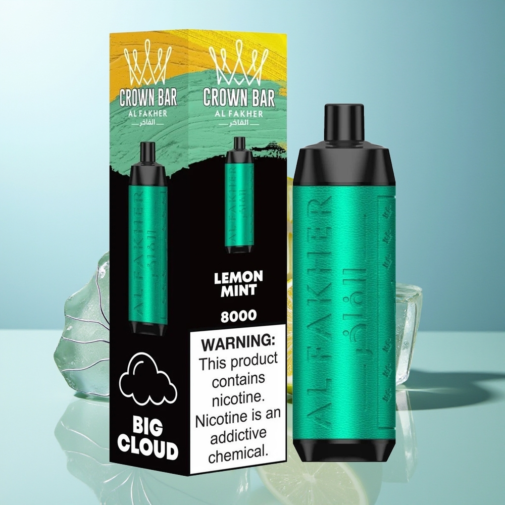 Al Fakher Crown Bar 8000 Kristalni Enkratni Vape Limeta Meta