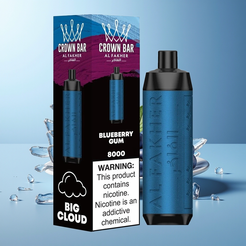 Al Fakher Crown Bar 8000 Modrosti Borovnica Žvečilna Guma