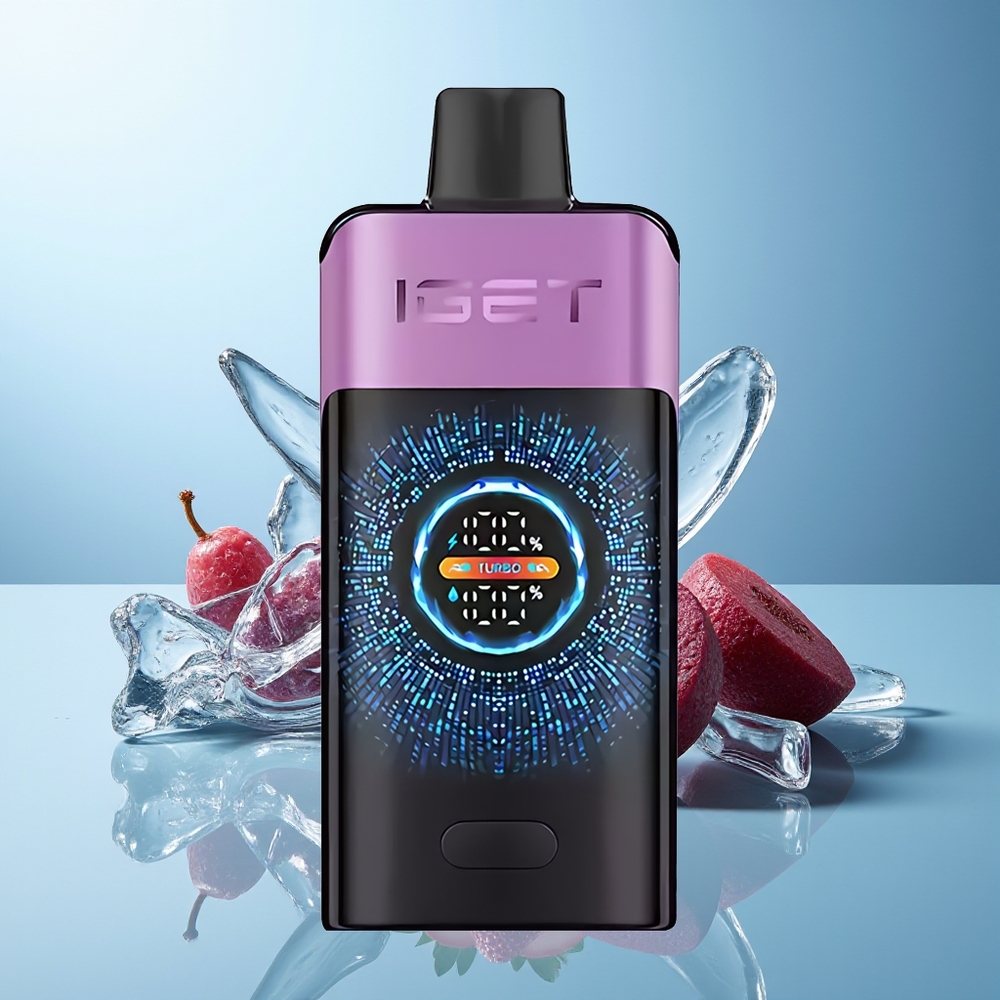 IGET ONE 12000 Pihal Dispozabilni Vape Grozdje Chupa Chups Velik Pravokoten Barvni Zaslon