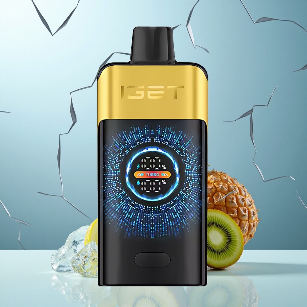 IGET ONE 12000 Puftov Dispozabilni Vape Kivi Ananas Velik Pravokoten Barvni Zaslon