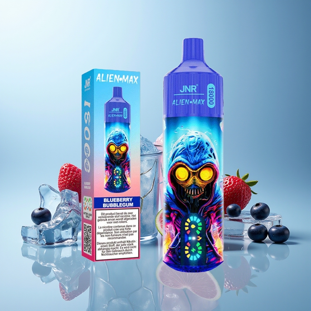 JNR Alien Max 18000 Pih Dvojno Jedro Borovnica Bubblegum