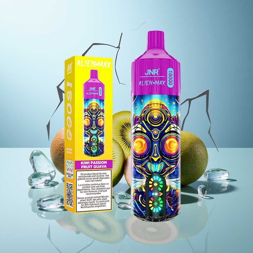JNR Alien Max 18000 Pufi Dispozabilna Vape Kivi Pasijonka Guava Tip-C Hitro Polnjenje