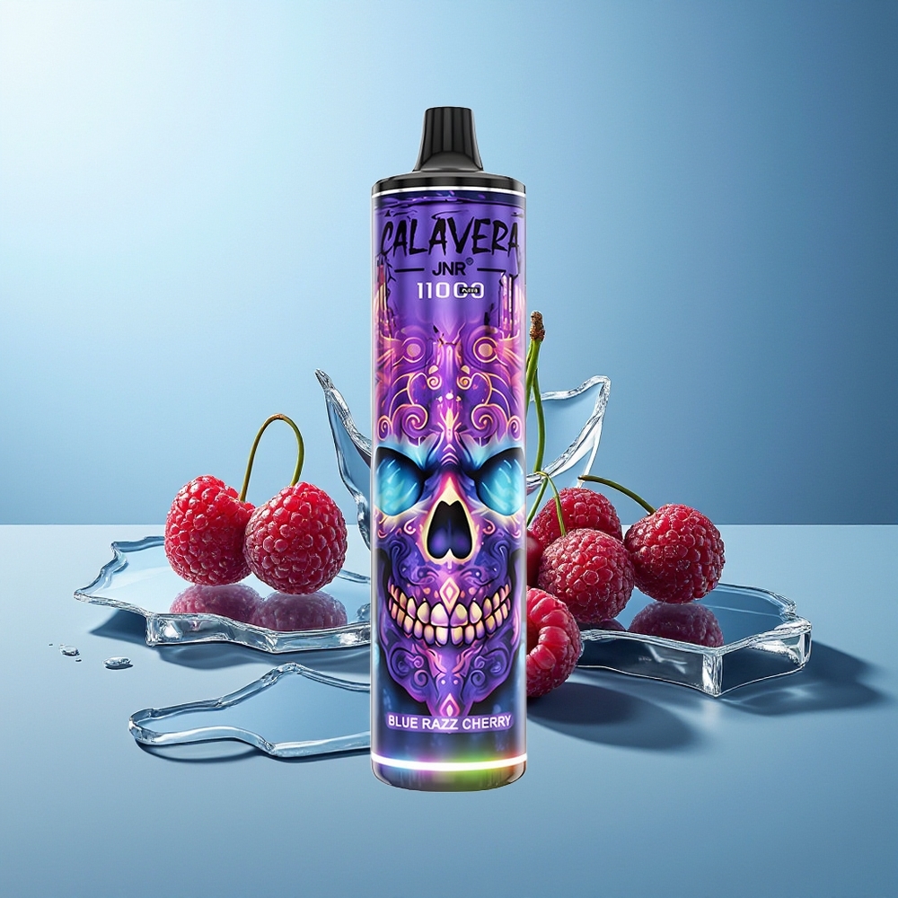 JNR Calavera 11000 Pufi Dispozabilni Vape Modra Malina Češnja 850 mAh