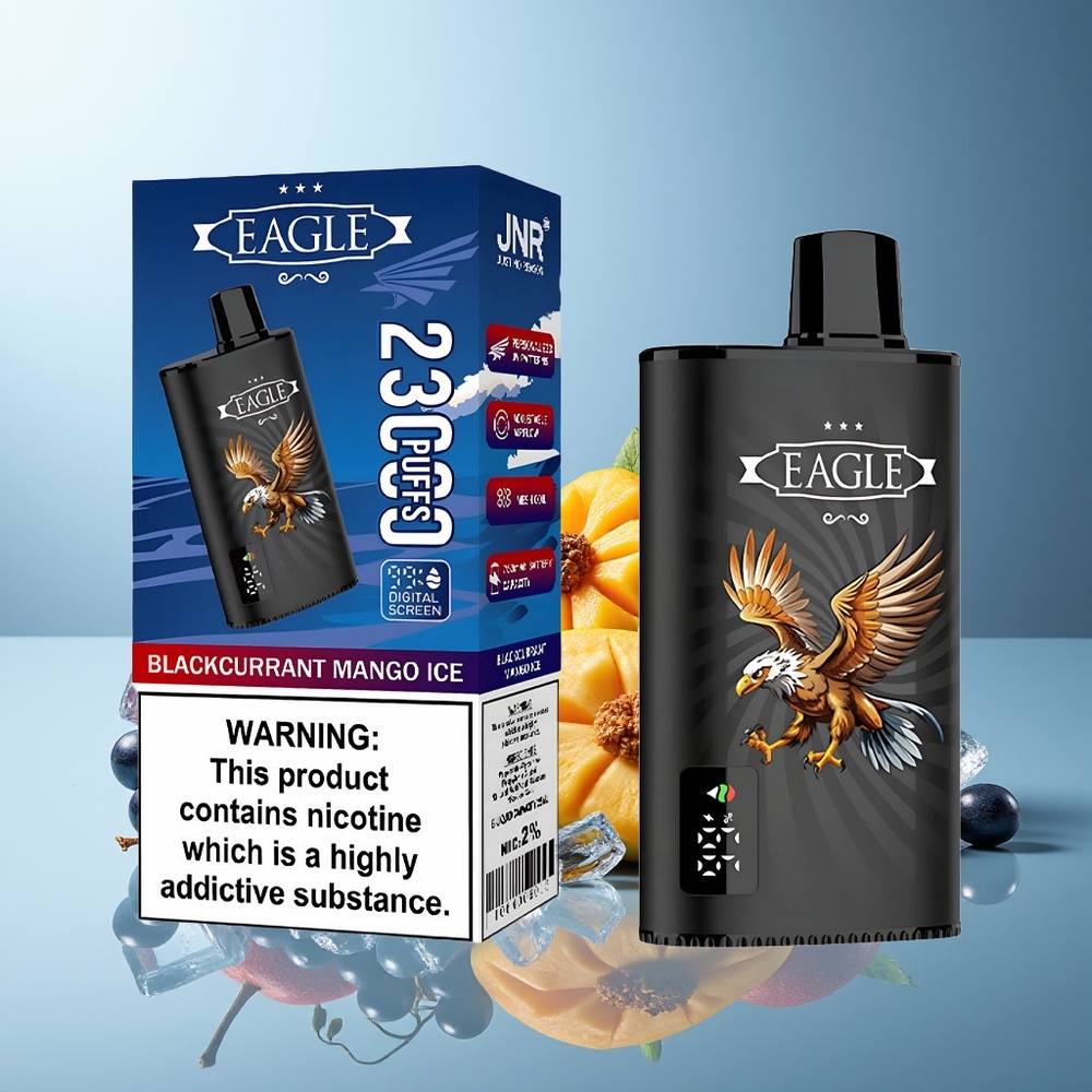 JNR EAGLE Smart 23000 Puhov Dispozabilni Vape Črni Ribez Mangova Ledina z Nastavljivim Pretokom Zraka