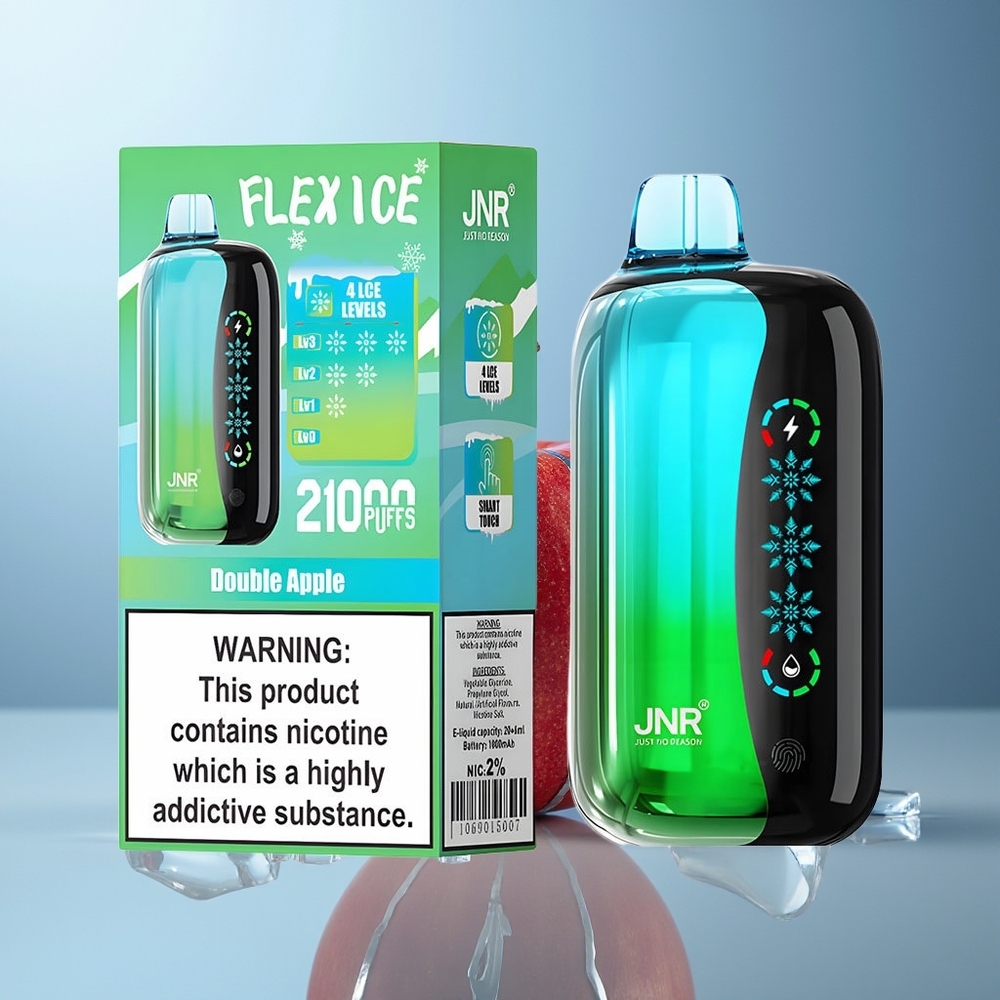 JNR Flex Ice 21000 Puffov Dispozabilni Vape Dvojno Jabolko Prilagodljiv Zrak