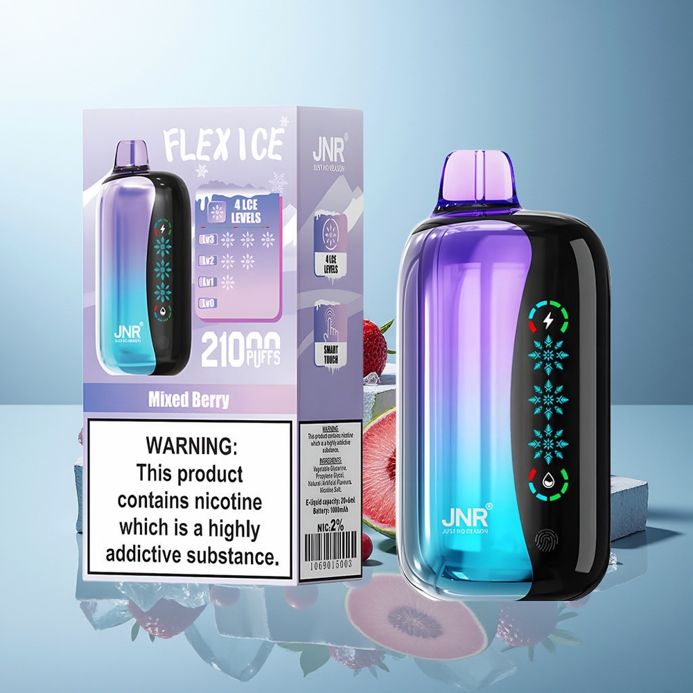 JNR Flex Ice 21000 Pufi Dispozabilni Vape Mešane Jagode Prilagodljiv Ice