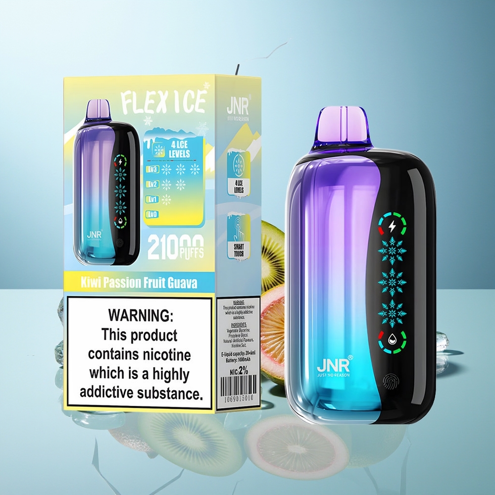 JNR Flex Ice 21000 Pufti Dispozabilni Vape Kivi Marakuya Guava Prilagodljiv Zrak