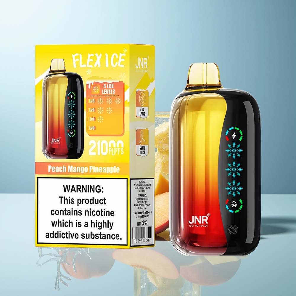 JNR Flex Ice 21000 Puftov Dispozabilni Vape Breskeva Mango Ananas Prilagodljiv Zrak