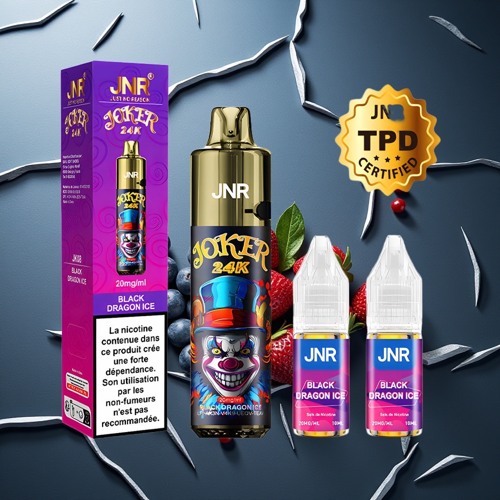 JNR Joker 24000 Puffs Črni Zmaj Led Kombinacija Refillable Pod