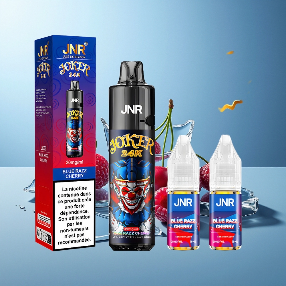 JNR Joker 24000 Pufi Dispozabilni Vape Modra Malina Češnja 2 Nikotin