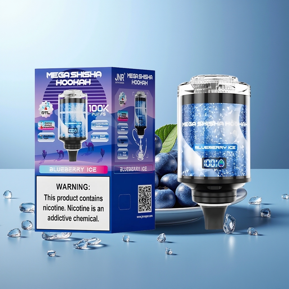 JNR Mega Shisha Hookah 100K Borovnica Led Kompatibilnost z namizjem