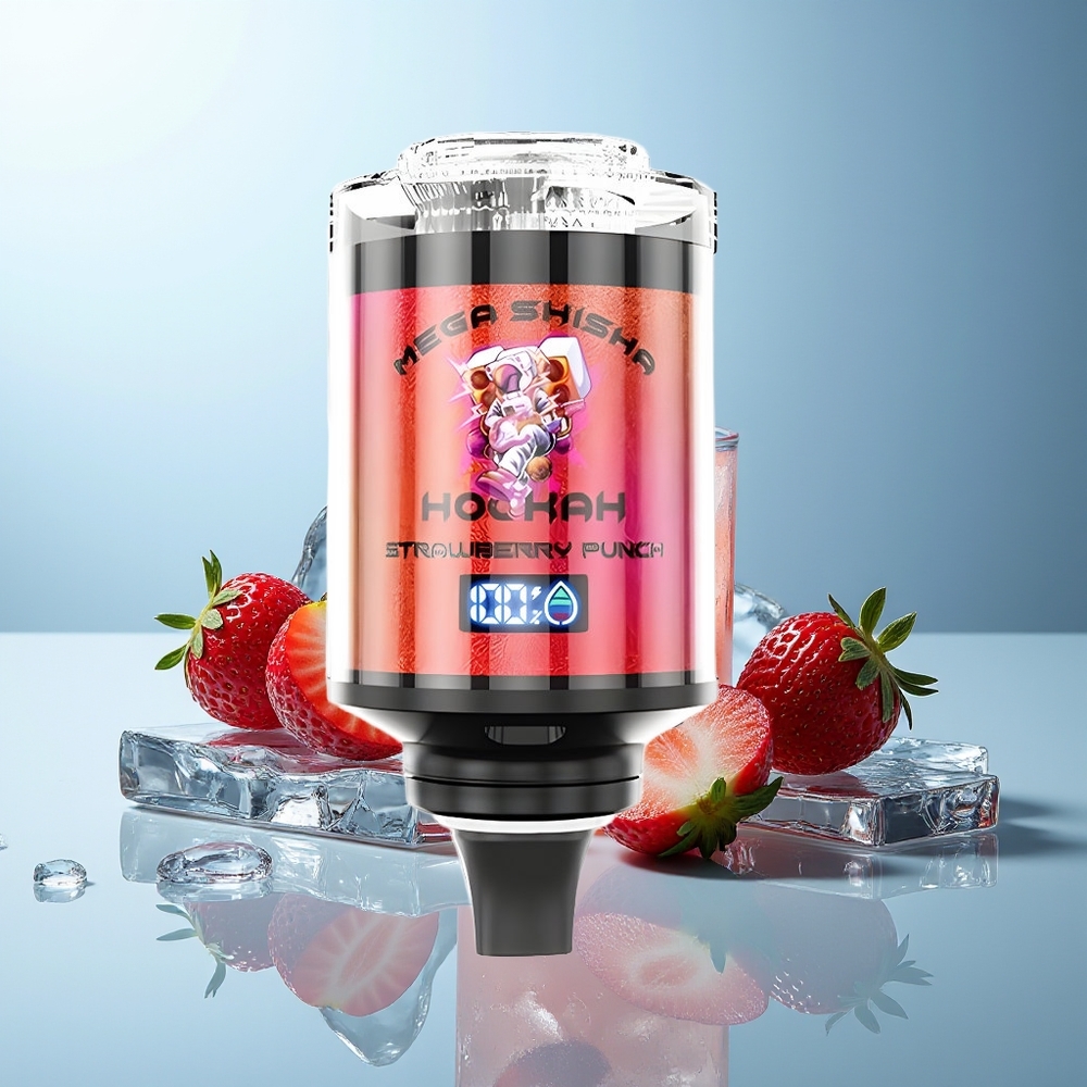 JNR Mega Shisha Hookah 100K Jagoda Punč Interaktivni Pametni Zaslon