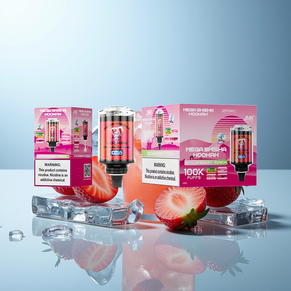 JNR Mega Shisha Hookah 100K Jagoda Punč Interaktivni Pametni Zaslon