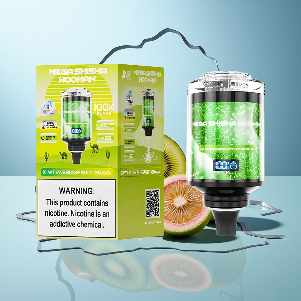 JNR Mega Shisha Hookah 100K Kiwi Pasijonka Guava Interaktivni Pametni Zaslon