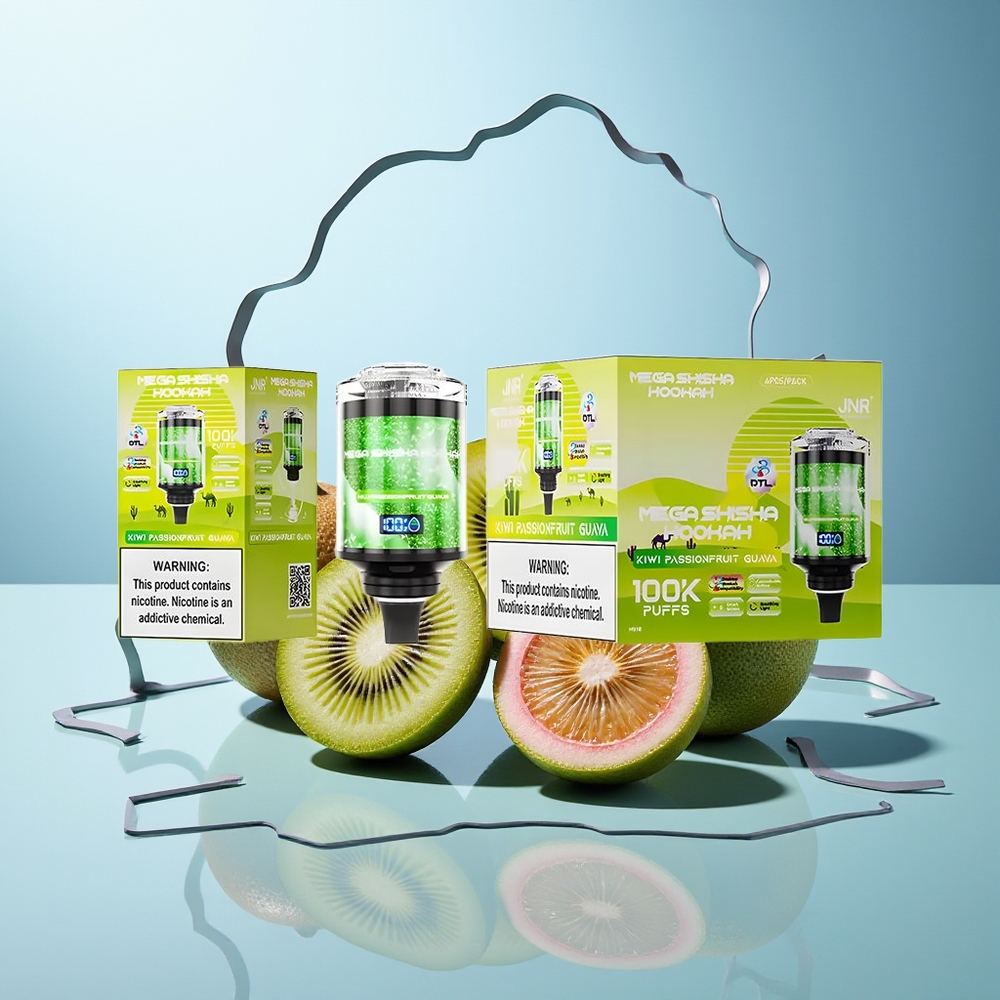 JNR Mega Shisha Hookah 100K Kiwi Pasijonka Guava Interaktivni Pametni Zaslon