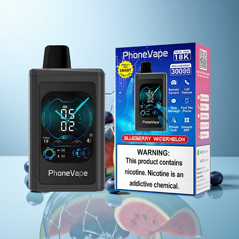 JNR PhoneVape 30000 potegov Dispozabilni Vape Borovnica Lubenica App Controlled