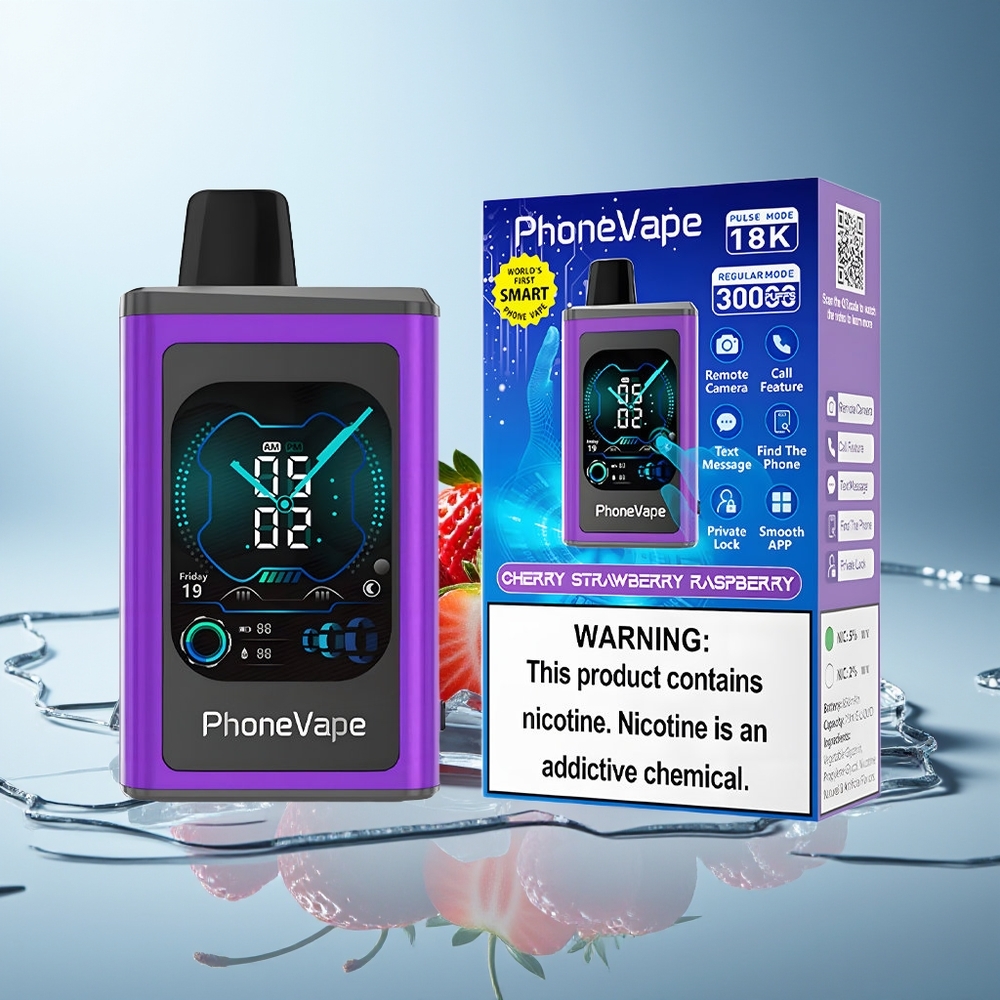 JNR PhoneVape 30000 pufi Enkratna Vape Češnja Jagoda Malina Turbo Mode