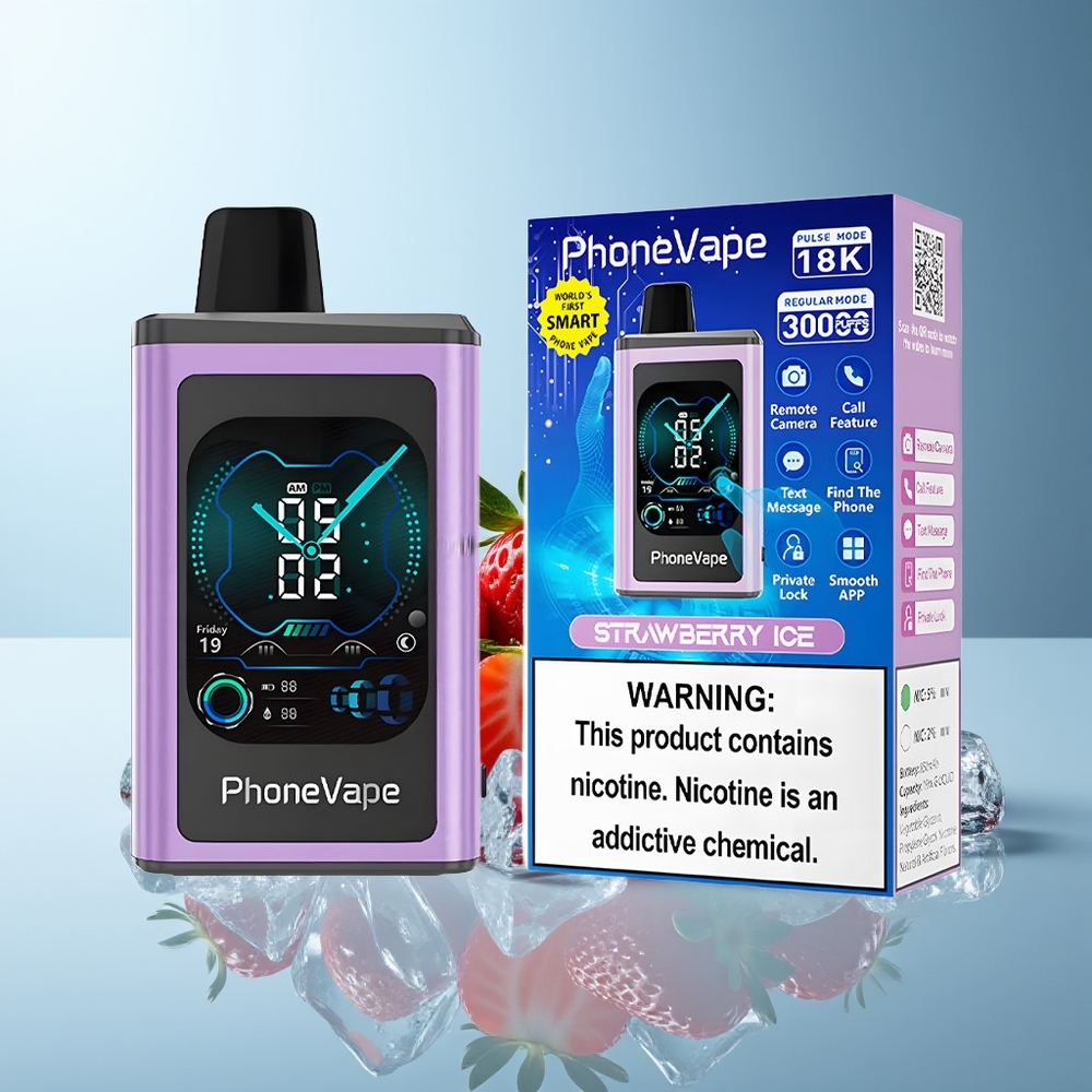 JNR PhoneVape 30000 pufov Enkratna Vape Jagodni Led Nastavljiv Pretok Zraka
