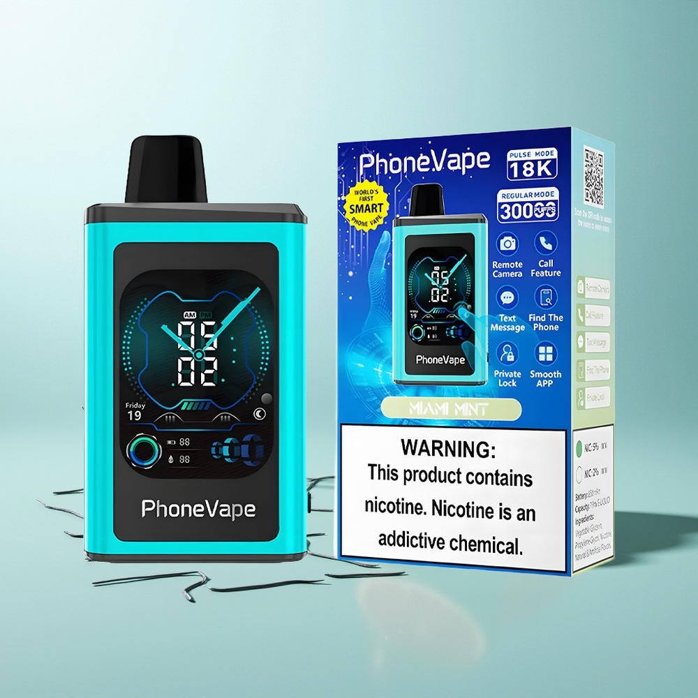 JNR PhoneVape 30000 pufov Enkratna Vape Miami Meta Adjustable Airflow