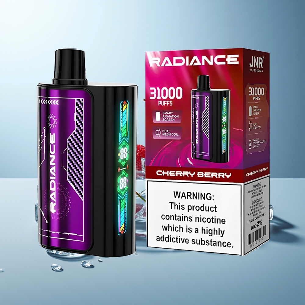 JNR Radiance 31000 Puffov Dispozabilna Vape Češnja Jagoda Dual Mesh Coil