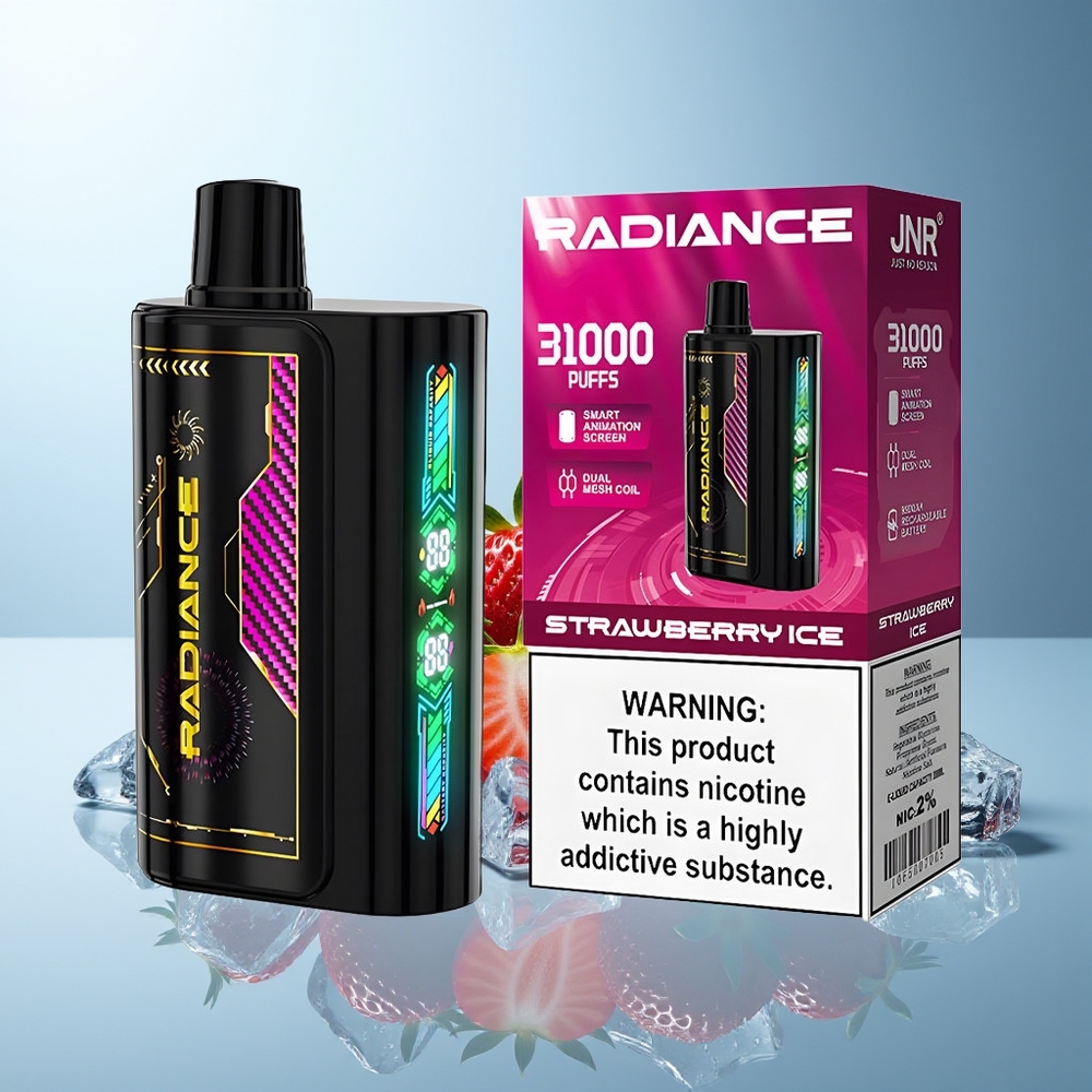 JNR Radiance 31000 Puffov Dispozabilni Vape Jagodni Led+Dvojni Mesh Coil