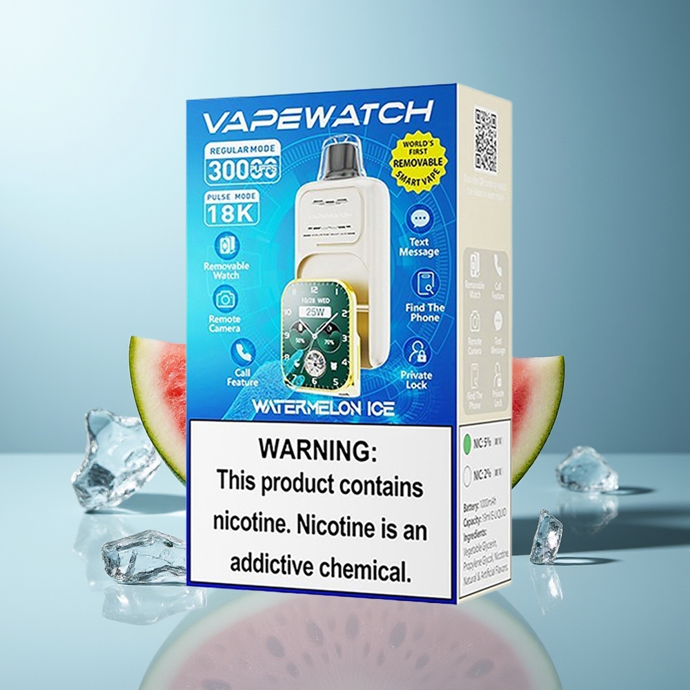JNR VapeWatch 30000 Pofov Lubenica Led Dispozabilni Vape Dual Mesh Coil