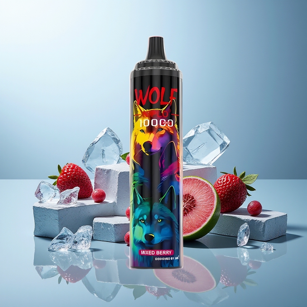 JNR Wolf Niplo 10000 Pufov Dispozabilni Vape Mešane Jagode 650mAh