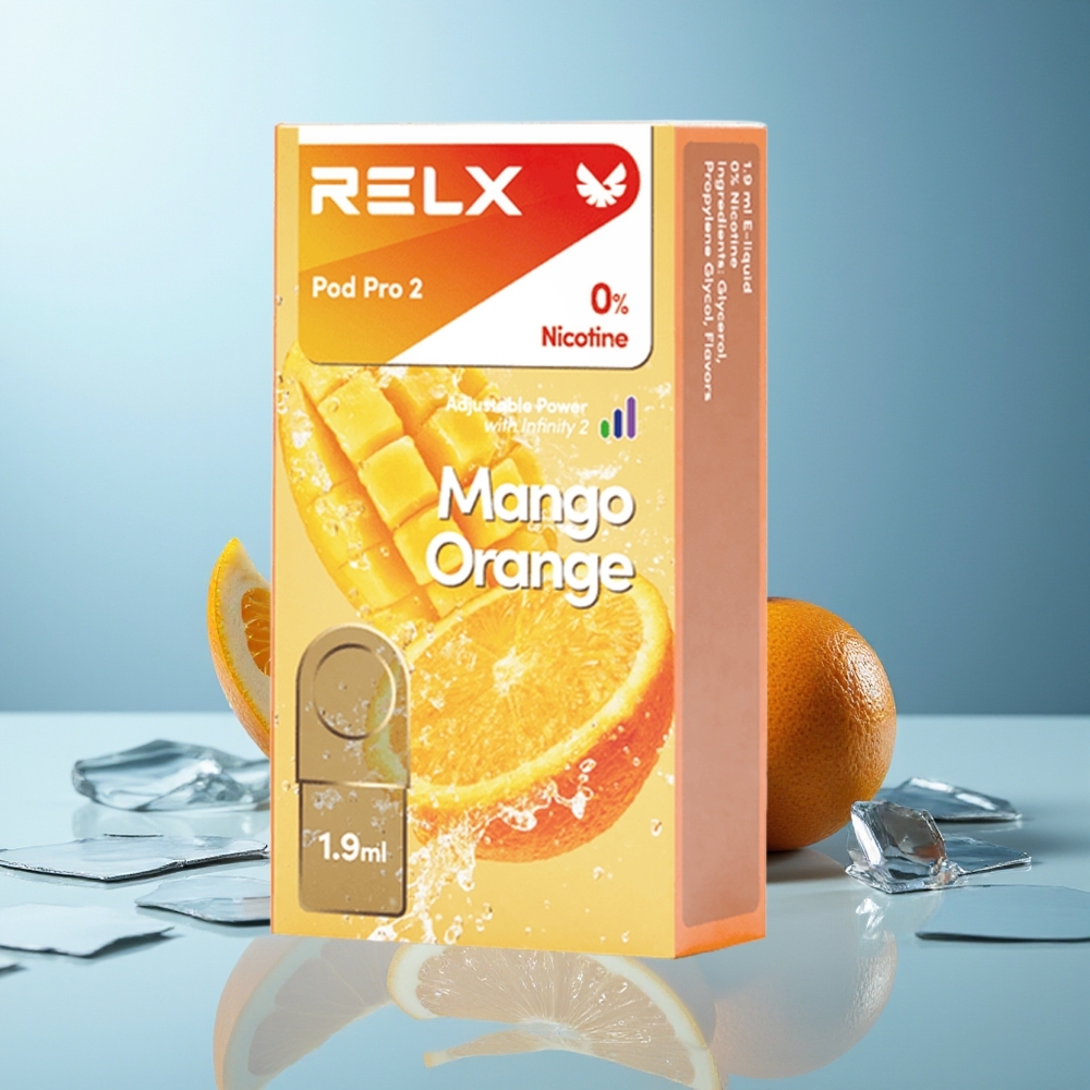 RELX Pod Pro 2 600 potegov Mango Oranžna 3 načini prilagoditve napetosti